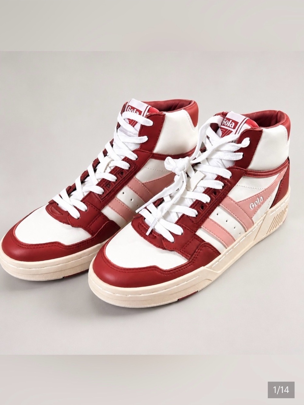 Gola High Top Challenge Sneakers Orange Spice/Pearl Pink